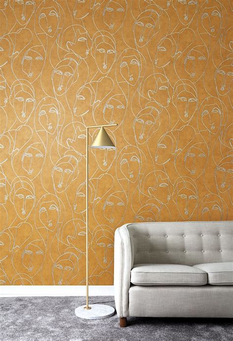 Gold wallcovering Khrôma by Masureel