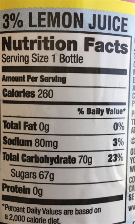 Minute Maid Lemonade Nutritional Information