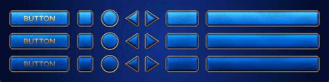 Blue Ui Vector Button Animation For Game Interface 23865039 Vector Art