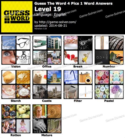 Guess The Word 4 Pics 1 Word Level 19 • Game Solver