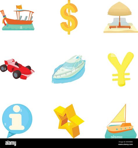 Monetary Opportunity Icons Set Cartoon Style Stock Vector Image And Art