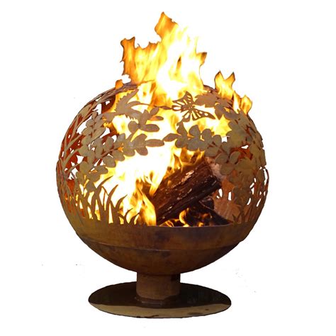 Garden Fire Globe Rust Metal Finish X Large Esschert Design Usa