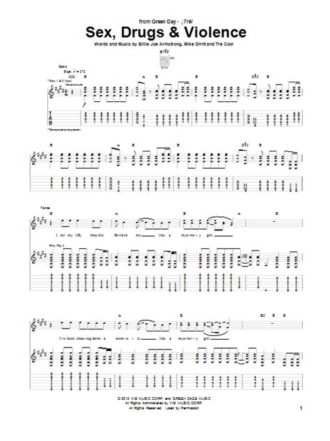 Sex Drugs And Violence By Green Day Guitar Tab Guitar Instructor