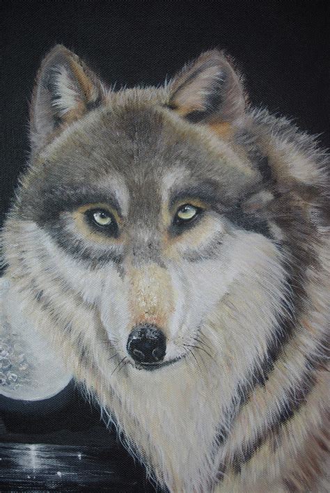 Moonlight Wolf Painting by Sue Clyne - Fine Art America