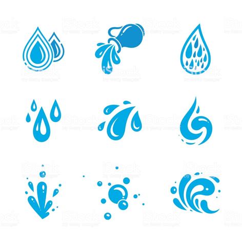 Water icons isolated on white | Water icon, Icon set, Water drop tattoo