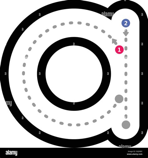 Letra Del Alfabeto De Rastreo Un Elemento De Línea Punteada De Preescritura En Minúscula Para