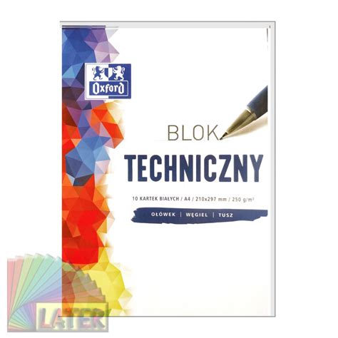 Blok techniczny a4 biały Oxford 250g Bloki szkicowniki papiery