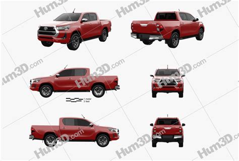 Toyota Hilux Double Cab 2022 Blueprint Template