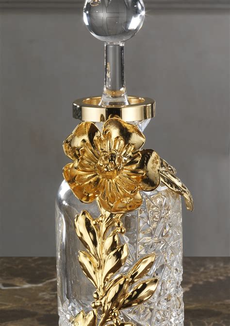 Crystal Perfume Bottle With Gold Plated Bronze Frame Mer L