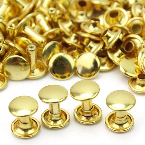 Pcs Lot Gold Copper Round Flat Rivets For Decorating Bags Shoes