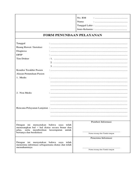 Form Penundaan Pelayanan Pdf