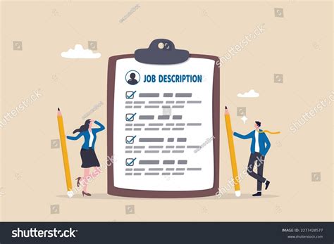 Job Description Qualification Requirement Job Position Stock Vector