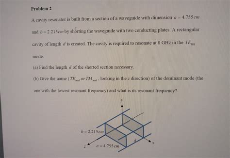 Solved Problem 2 A Cavity Resonator Is Built From A Section Chegg