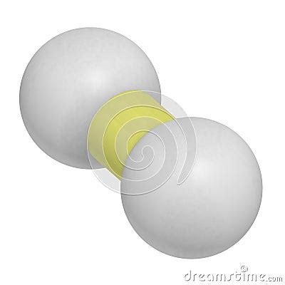 Hydrogen Gas H2 Molecule 3D Rendering Stock Photography