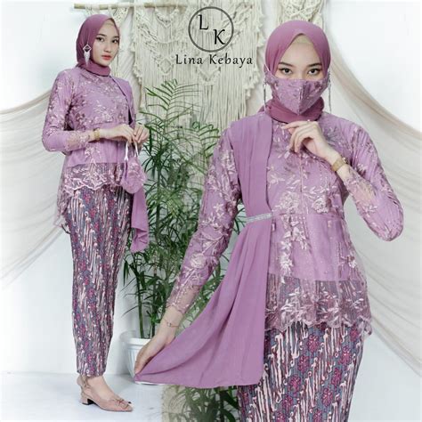 Jual Setelan Kebaya Wisuda Modern Hijab Remaja Style Modis Selendang