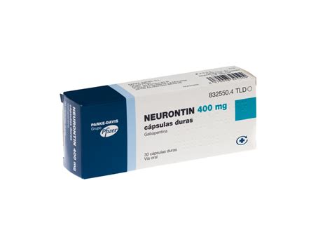 Neurontin 400 Mg Capsulas Duras 500 Cápsulas VÍa Oral Gabapentina 400 Mg 500 Cápsulas