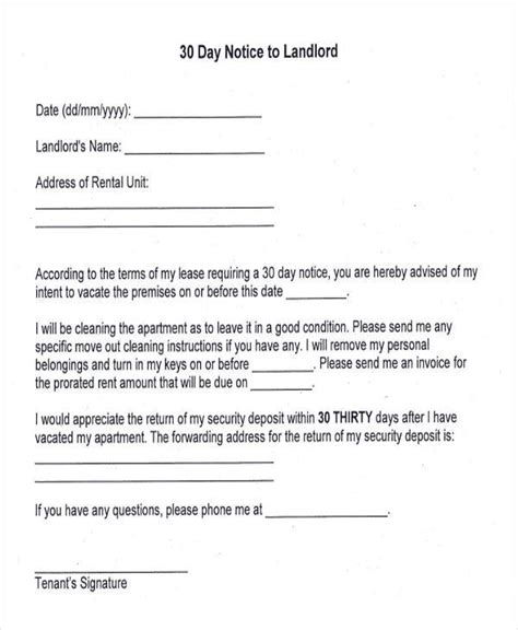 Landlord Eviction Letter Template