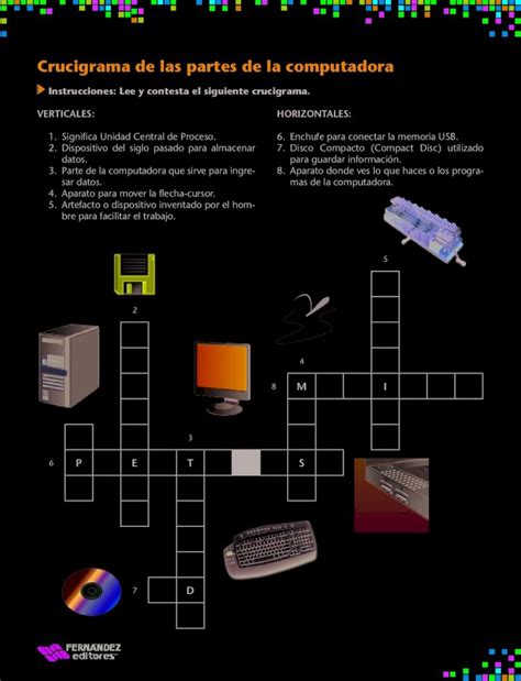 Pdf Crucigrama De Las Partes De La Computadora Crucigrama De Las