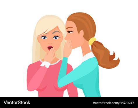 Woman Whispering Gossip Surprised Says Rumors Vector Image