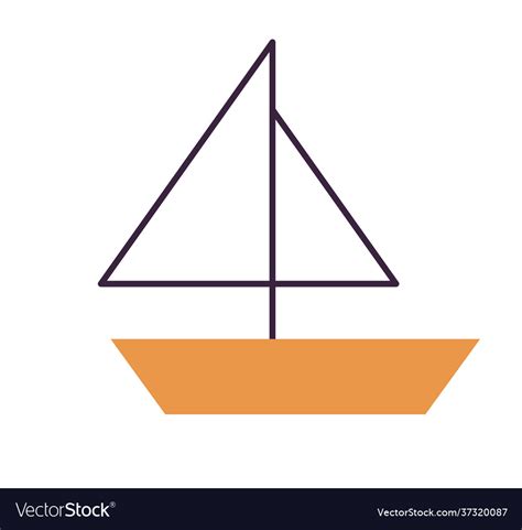 Orange Boat Icon Royalty Free Vector Image Vectorstock