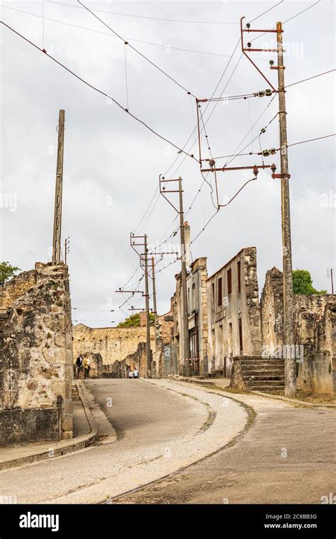 Europe France Haute Vienne Oradour Sur Glane Sept Ruined