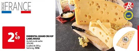 Promo Emmental Grand Cru Igp Label Rouge Chez Auchan ICatalogue Fr