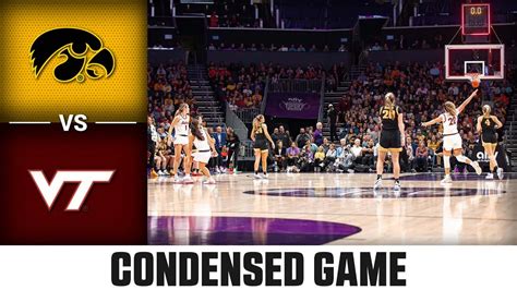 Iowa Vs Virginia Tech Condensed Game 2023 24 Acc Womens Basketball Youtube