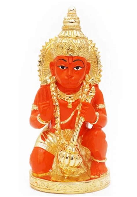 Gold Coated Hanuman Idolhanuman Ji Murti Religious T Hare Krishna