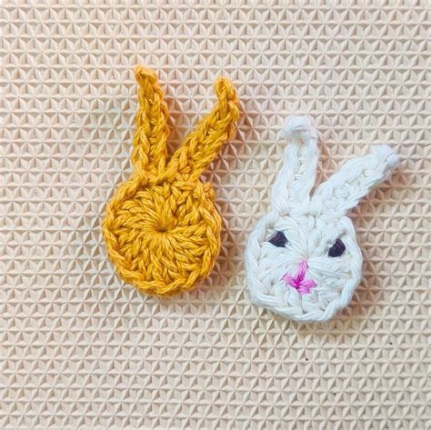 Cute One Round Crochet Bunny Face Applique - Instructables