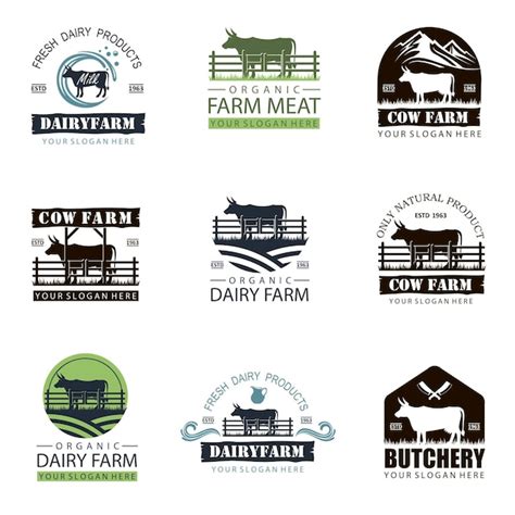 Premium Vector Dairy Farm Labels Set