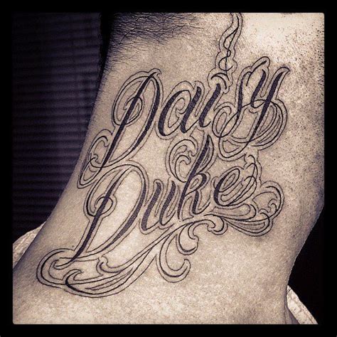 Daisy Duke Script Tattoo By Tattoo Artist Dejan Furlan In Vancouver