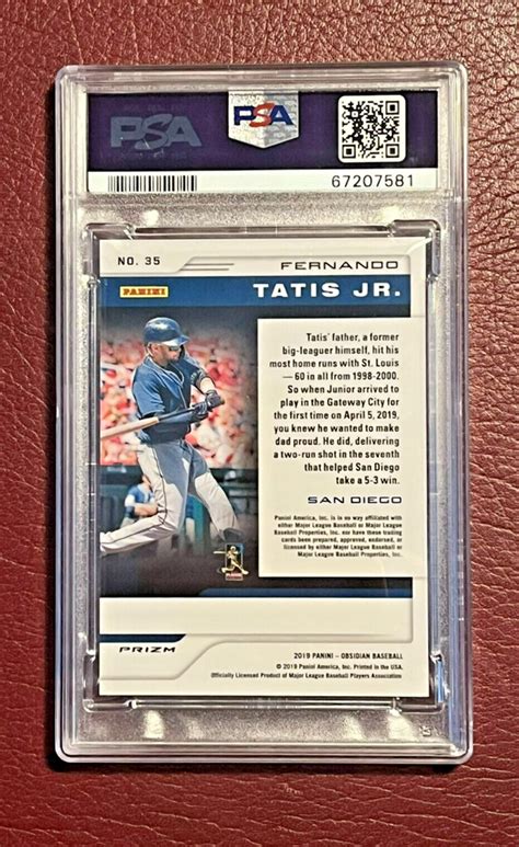 Panini Chronicles Fernando Tatis Jr Obsidian Rookie Card Psa