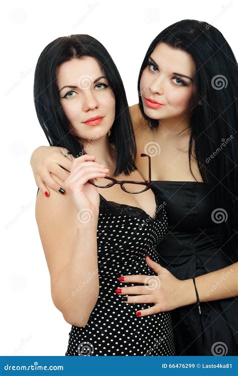 Two Hot Brunette Stock Image Image Of Charming Emotions 66476299