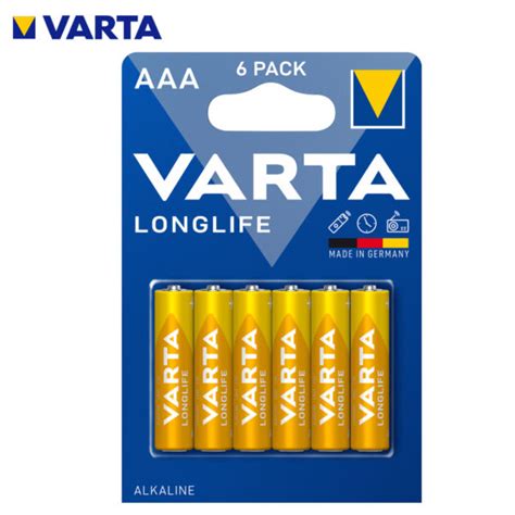 PACK 6 PILES LONGLIFE EXTRA AAA LR3 1 5V VARTA EGM