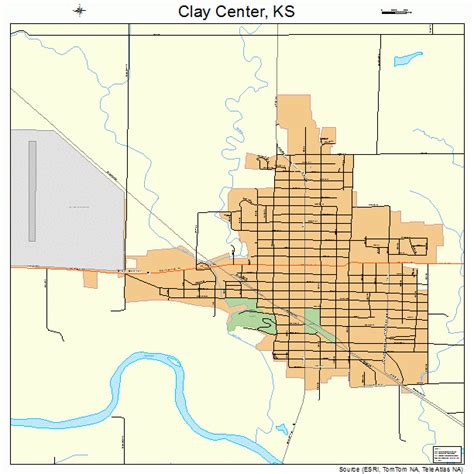 Clay Center Kansas Street Map 2013625