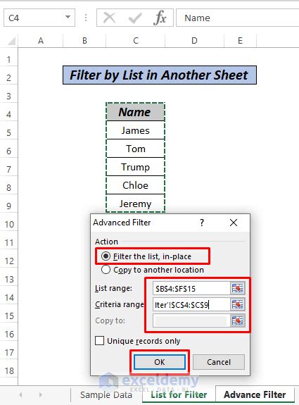 How To Filter By List In Another Sheet In Excel Methods Exceldemy