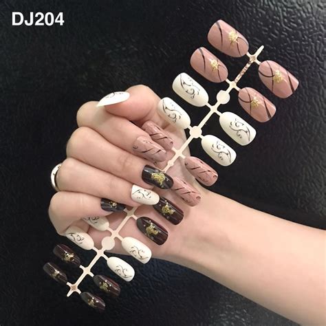 Jual Pcs Kuku Palsu Murah Motif Dj Fake Nails Motif Gliter