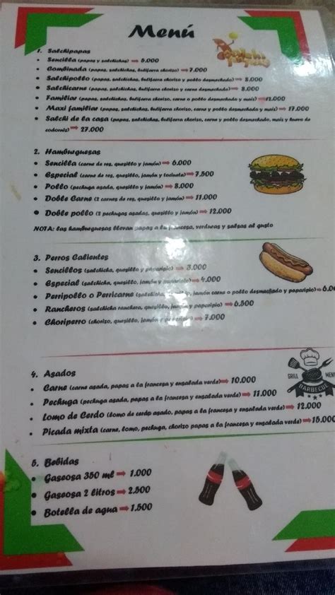 Menu At Comidas R Pidas Beraca Restaurant Valledupar