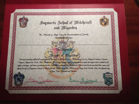 Hogwarts Diploma Customized