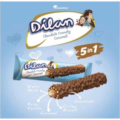 Jual Dilan Chocolate Crunchy Caramel Box Isi 12 Pcs Wafer Roll