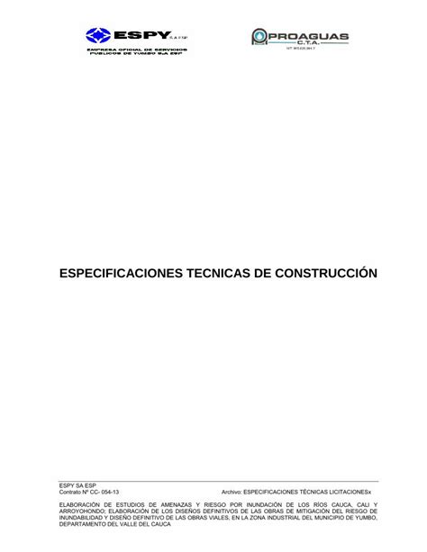 Pdf Especificaciones Tecnicas De Construcci N Dokumen Tips