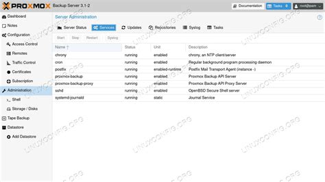 Introduction To The Proxmox Backup Server The Web Interface Linuxconfig