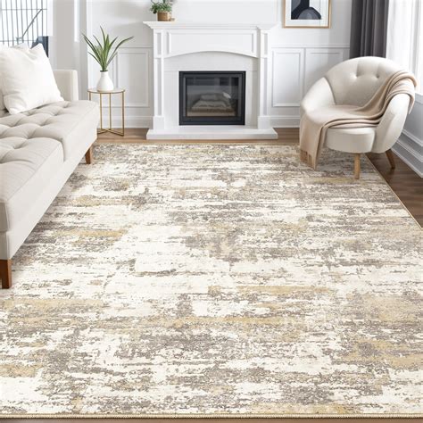 Area Rug Living Room Rugs X Modern Neutral Abstract Aesthetic Rug