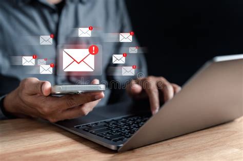 Alert Email Inbox And Spam Virus With Warning Caution For Notification