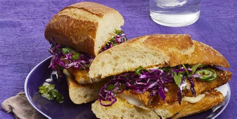 Best Crispy Fish Sandwiches With Honey Lime Slaw Recipe How To Make