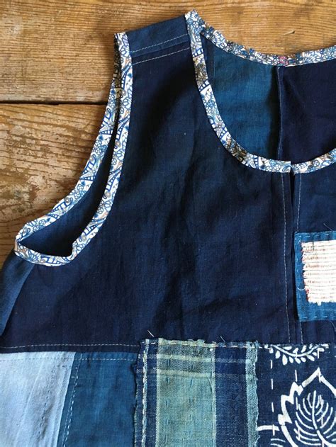 Very Blue Boro Swing Blouse — Francis Olive Indigo Dyed Fabric