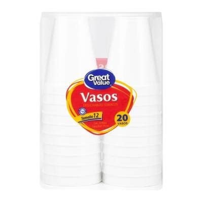 Vasos Desechables Great Value Pzas De Ml T Rmicos Walmart