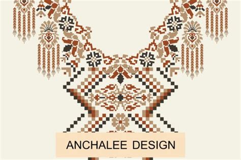 Geometric Ethnic Neckline Pattern Vector Graphic By Anchalee Thaweeboon