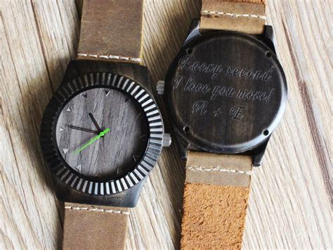 Mens Watch Wooden Personalized Anniversary Gift For Boyfriend Custom ...