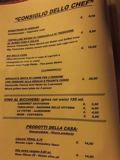 Menu At Osteria Da Livio Restaurant Limone Sul Garda Via Tovo